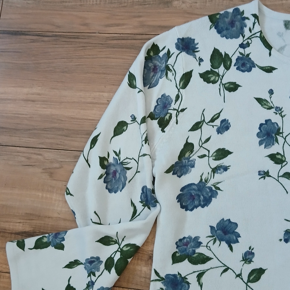 a.n.a Blue and Green Floral Cardigan - Picture 4 of 6